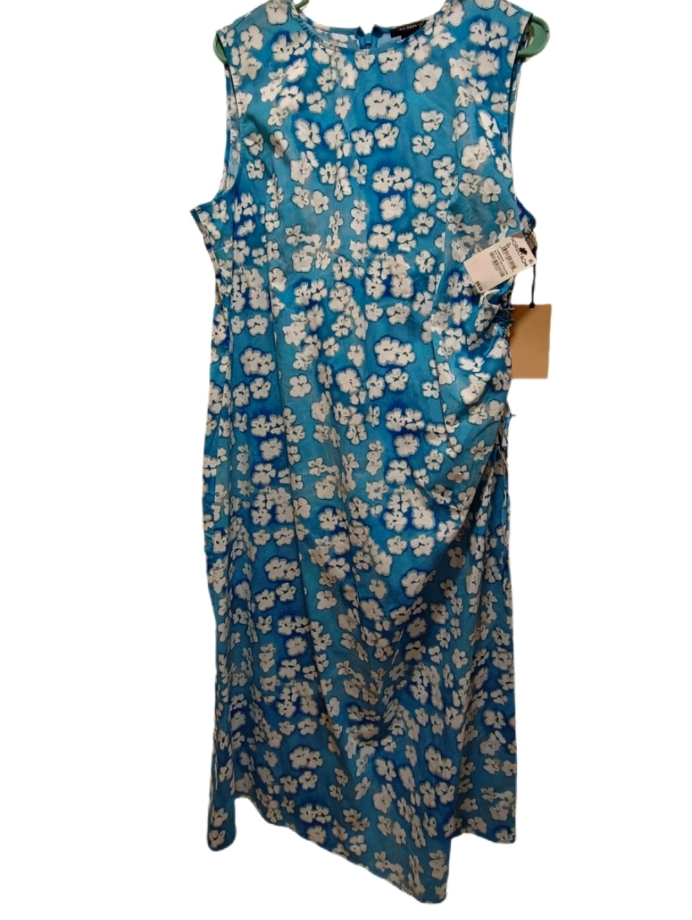 Nordstrom Blue and White Floral Sleeveless Midi Dress NWT